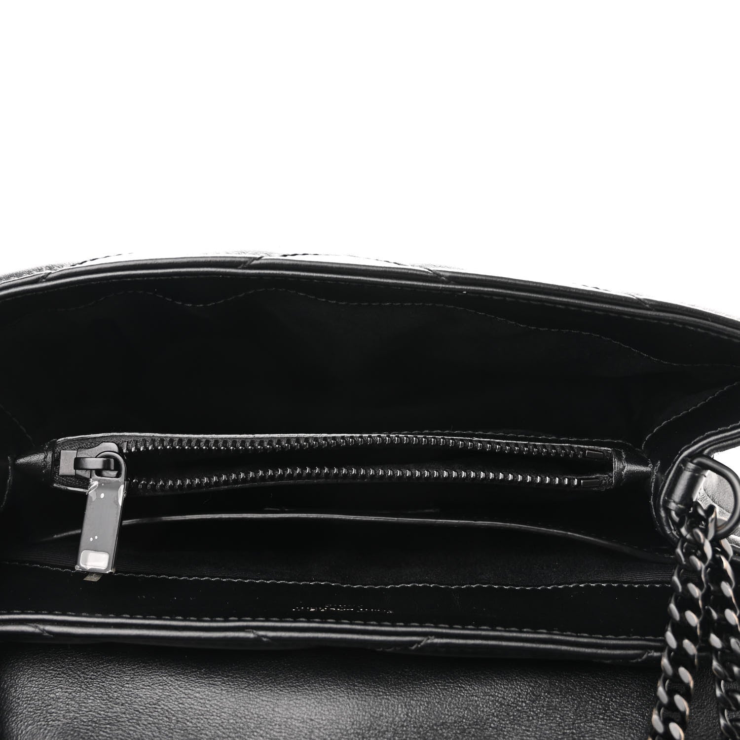 Saint Laurent SAINT LAURENT Calfskin Y Quilted Monogram Monochrome Small Loulou Chain Satchel Black 5 of 10