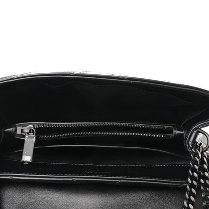 Saint Laurent SAINT LAURENT Calfskin Y Quilted Monogram Monochrome Small Loulou Chain Satchel Black 5 of 10