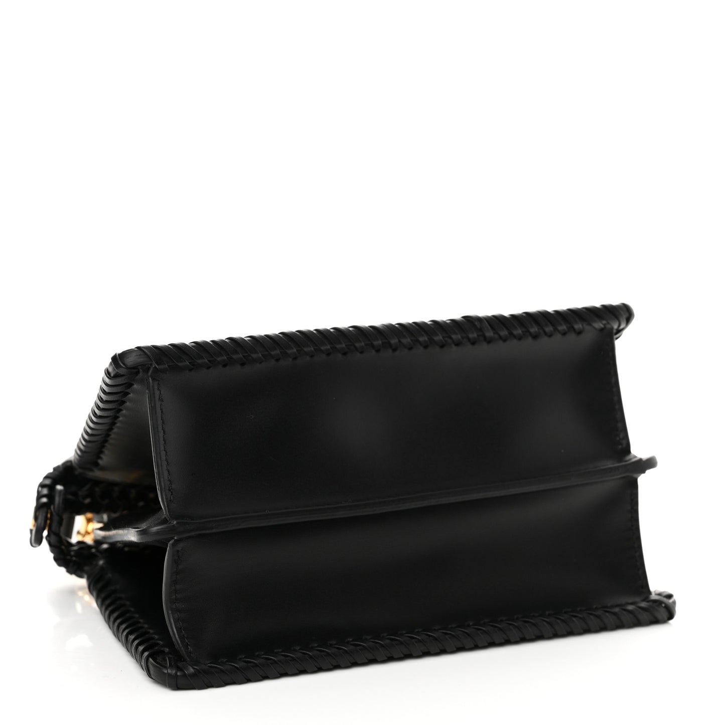 Vitello King Shiny Nappa Intreccio Petite Peekaboo I SEE U Satchel Black