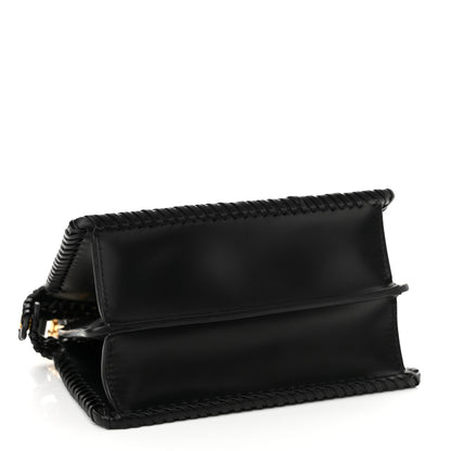 Fendi Vitello King Shiny Nappa Intreccio Petite Peekaboo I SEE U Satchel Black 4 of 10