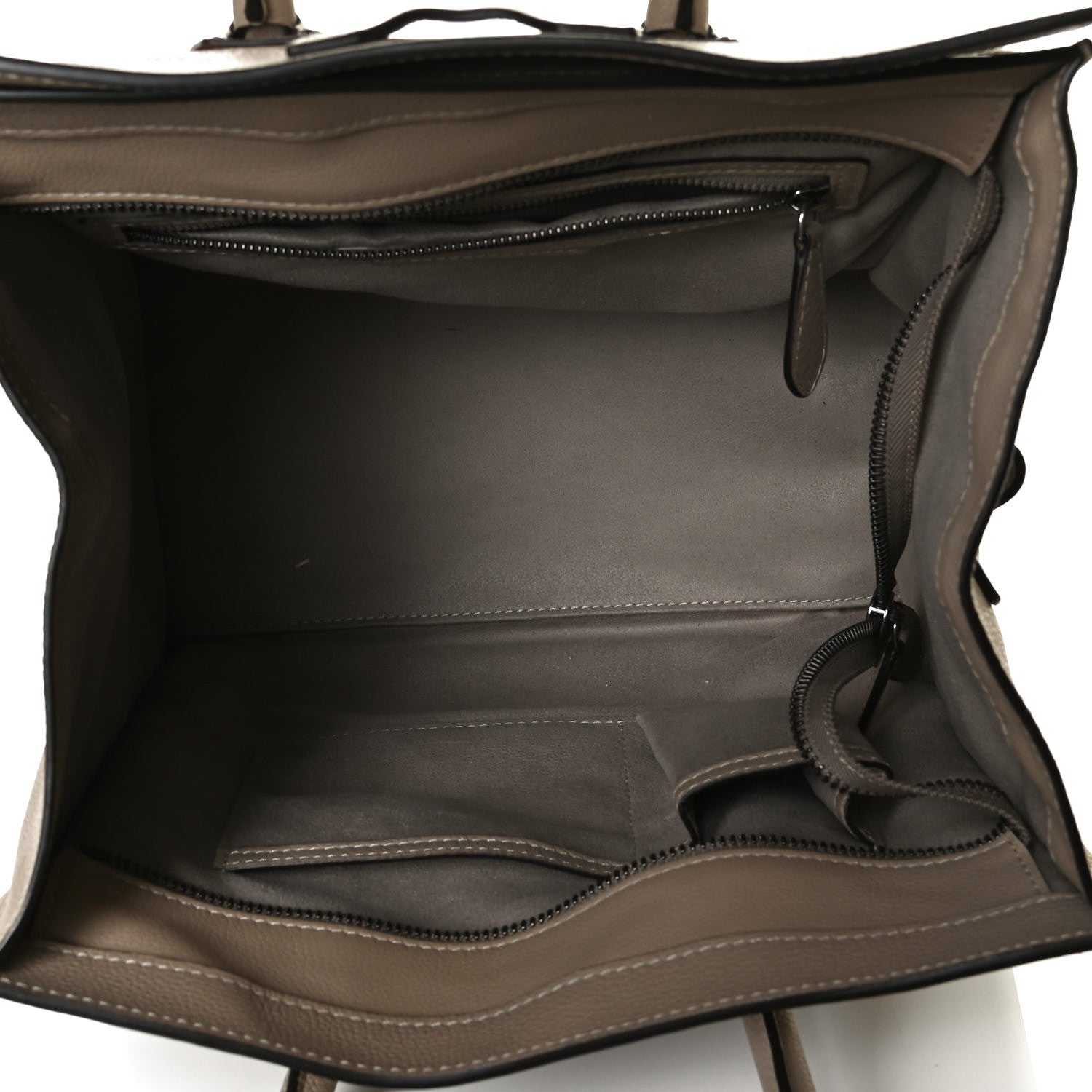 Celine Drummed Calfskin Mini Luggage Dune 5 of 14