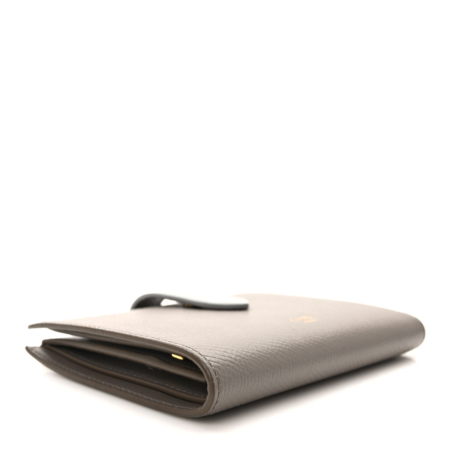 Grained Calfskin Small Multifunction Strap Wallet Pebble Mineral