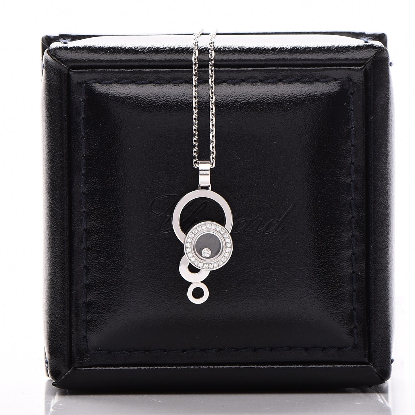 18K White Gold Diamond Pave Happy Bubbles Pendant Necklace