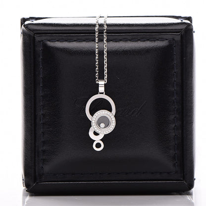 Chopard 18K White Gold Diamond Pave Happy Bubbles Pendant Necklace 6 of 6