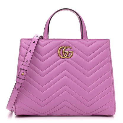Gucci Calfskin Matelasse Small GG Marmont Tote Candy Mousse 1 of 10