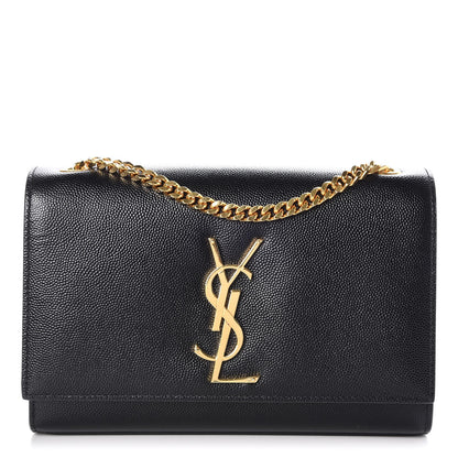 Saint Laurent Grain De Poudre Small Monogram Kate Satchel Black 1 of 7