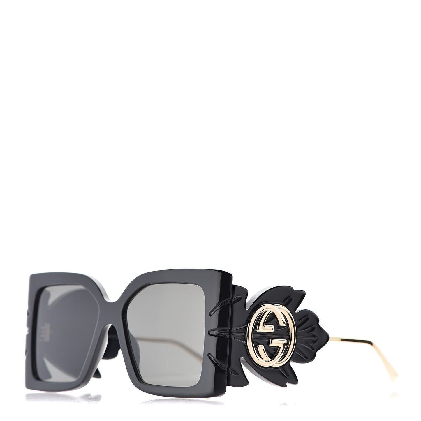 Acetate Square Frame Wing Sunglasses GG0535S Black