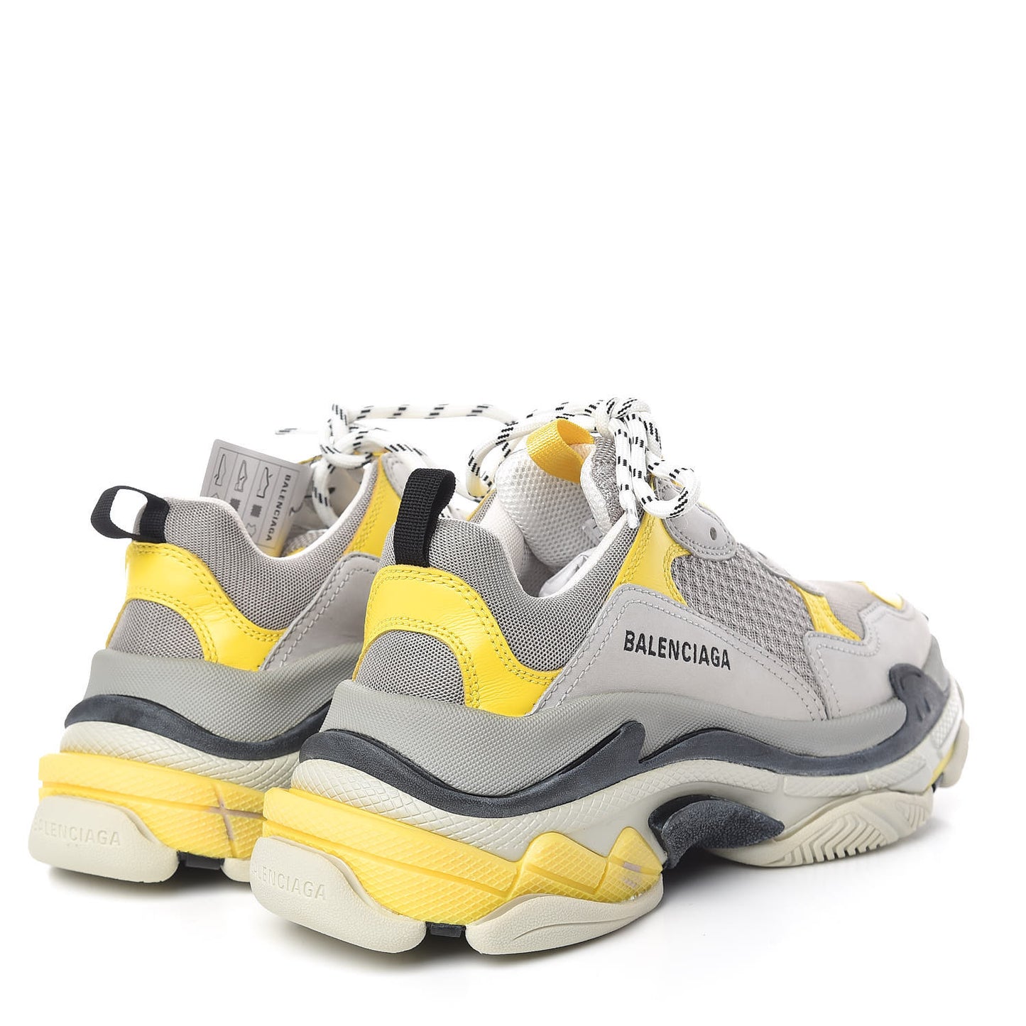 Fabric Mesh Womens Triple S Sneakers 40 Yellow Grey White