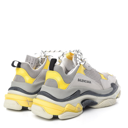 Balenciaga Fabric Mesh Womens Triple S Sneakers 40 Yellow Grey White 4 of 9