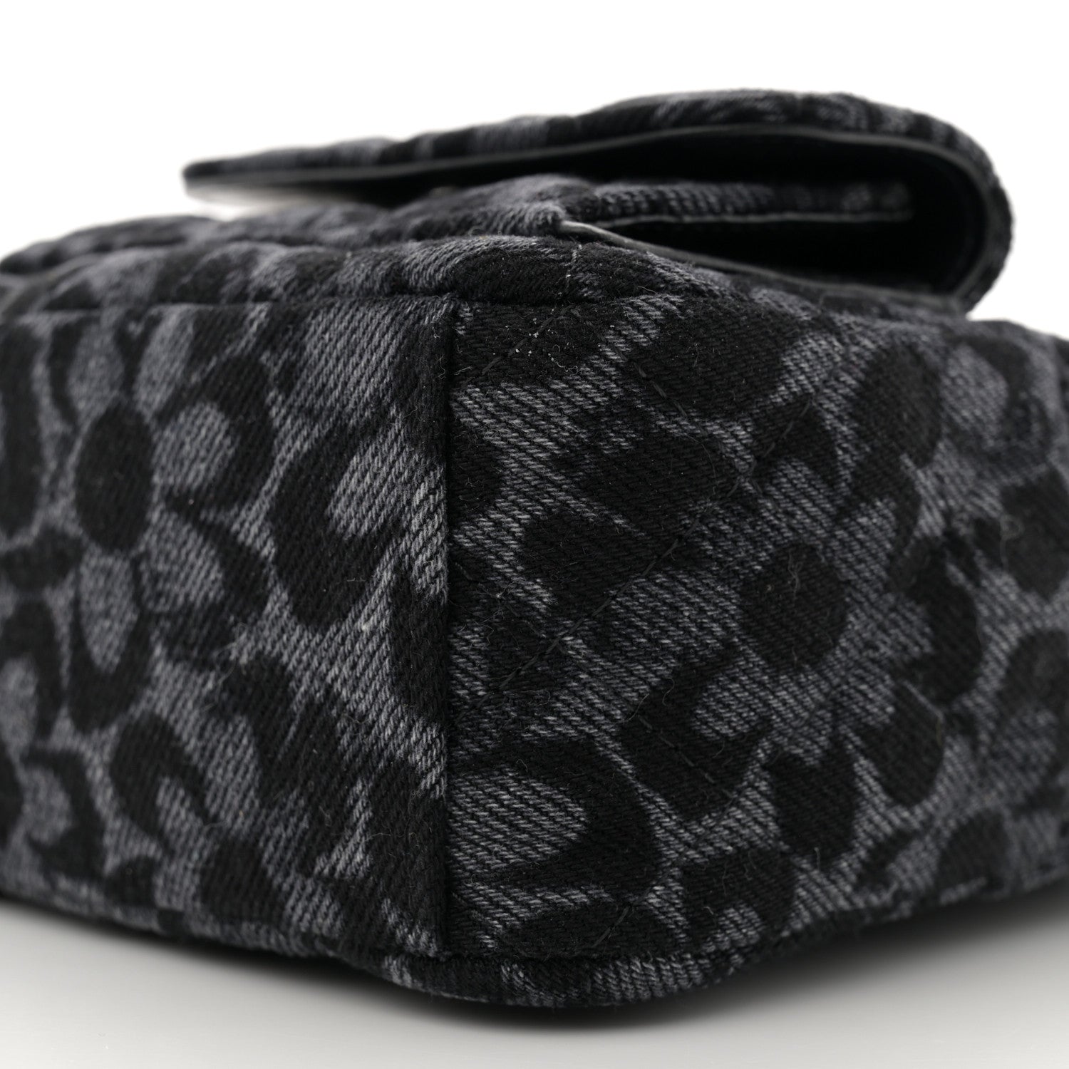 Chanel Denim Quilted Flower CC Mini Classic Backpack Black 10 of 11