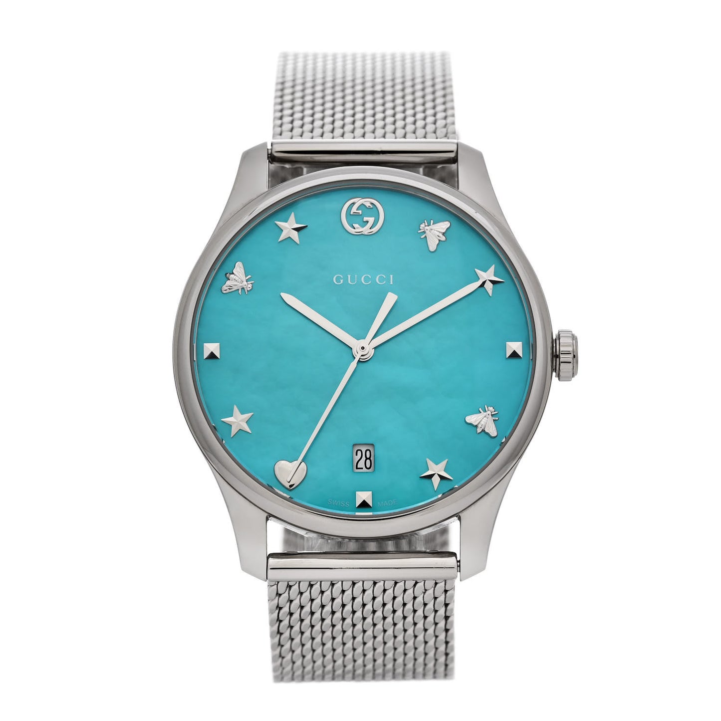 Stainless Steel Turquoise Mother of Pearl 36mm G-Timeless Charm Quartz Watch