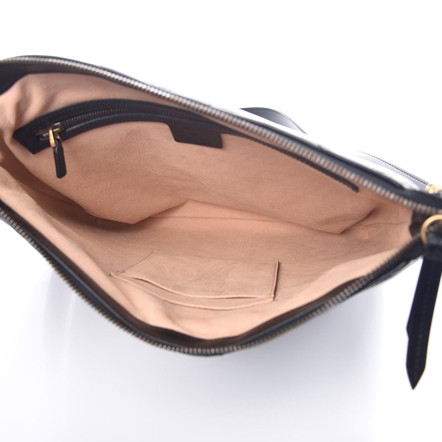 Calfskin Matelasse GG Marmont Flat Messenger Bag Black