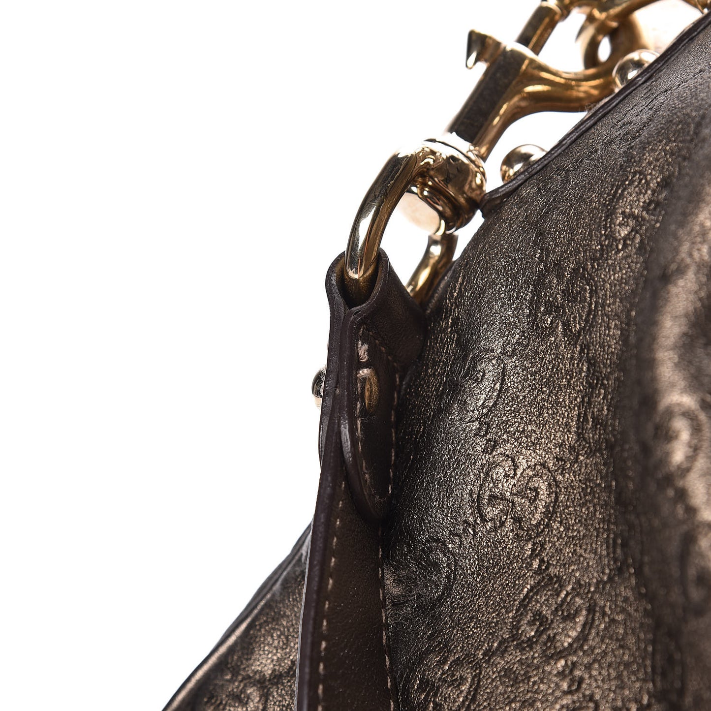 Metallic Guccissima Large Indy Top Handle Hobo Pewter