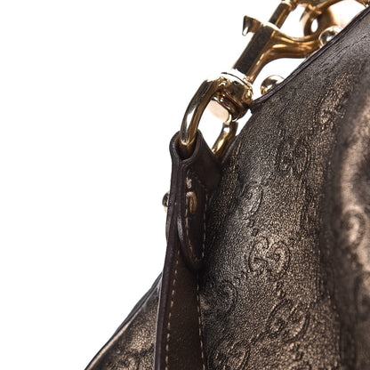 Gucci Metallic Guccissima Large Indy Top Handle Hobo Pewter 22 of 25