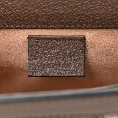 Gucci GG Supreme Monogram Textured Dollar Calfskin Web Mini Ophidia Chain Shoulder Bag Beige Ebony New Acero 7 of 11