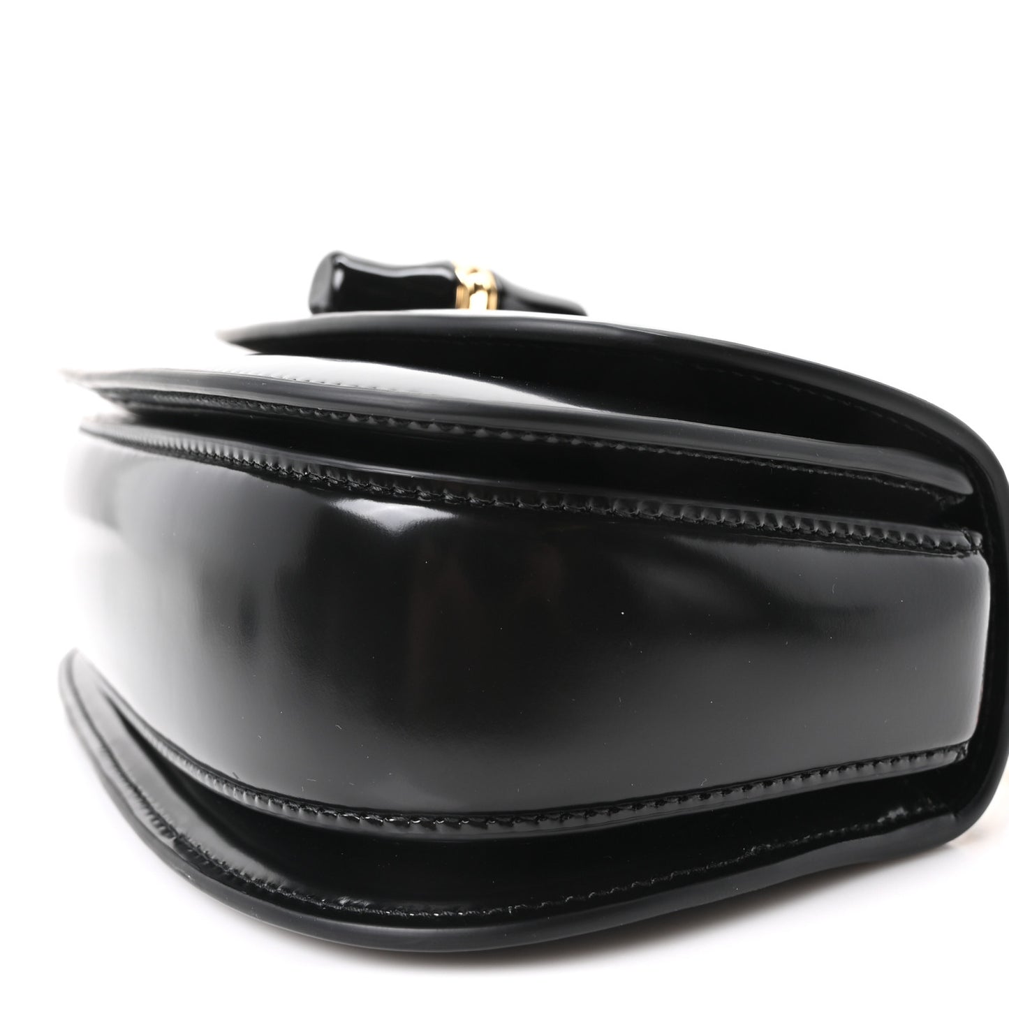Shiny Polished Calfskin Medium Bamboo Diva Black