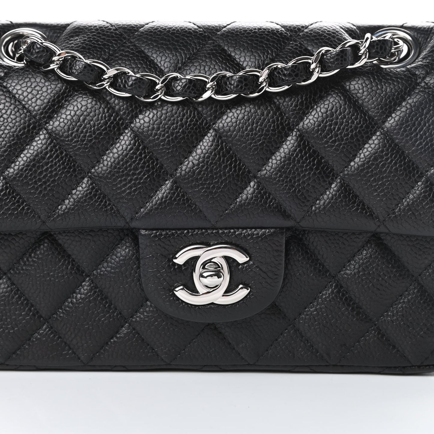 Caviar Quilted Mini Rectangular Flap Black