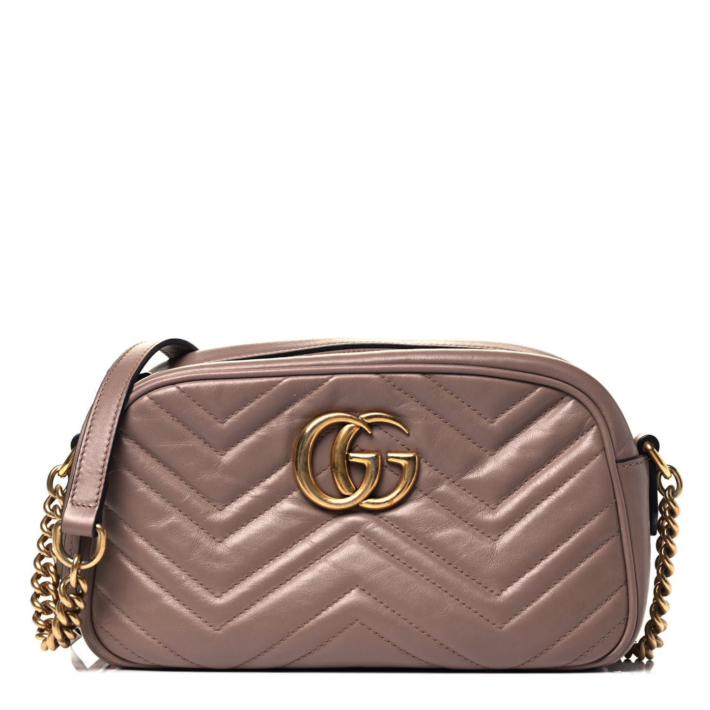 Calfskin Matelasse Small GG Marmont Chain Shoulder Bag Porcelain Rose