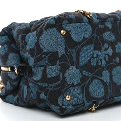 Chanel Denim Printed Destination Chenonceau Shoulder Bag Blue Black 7 of 8
