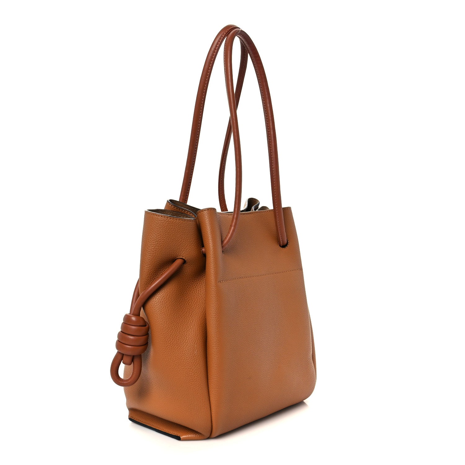 Loewe Calfskin Small Flamenco Knot Bag Caramel 4 of 17