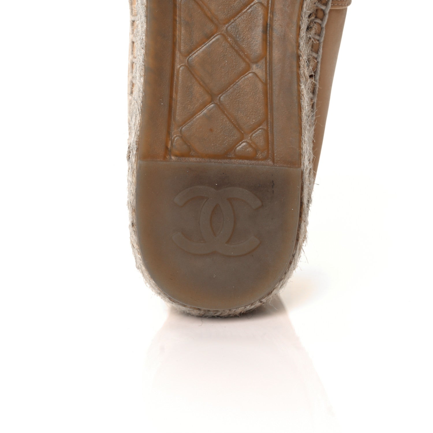Chanel Lambskin CC Espadrilles 35 Beige Black 6 of 10