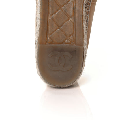 Chanel Lambskin CC Espadrilles 35 Beige Black 6 of 10