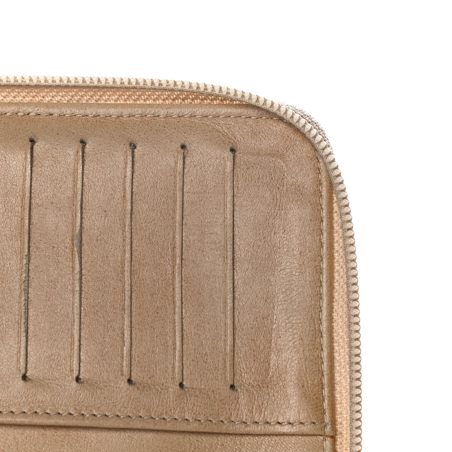 Chanel Lambskin Camellia Embossed Zip Around Organizer Wallet Light Beige 13 of 23