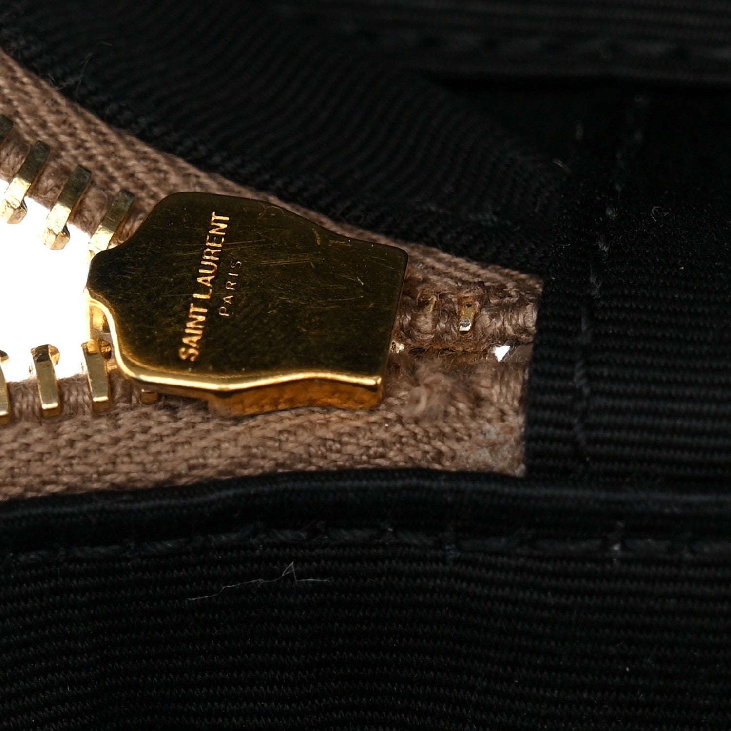 Saint Laurent Grain de Poudre Quilted 80's Vanity Bag Dark Beige 12 of 13