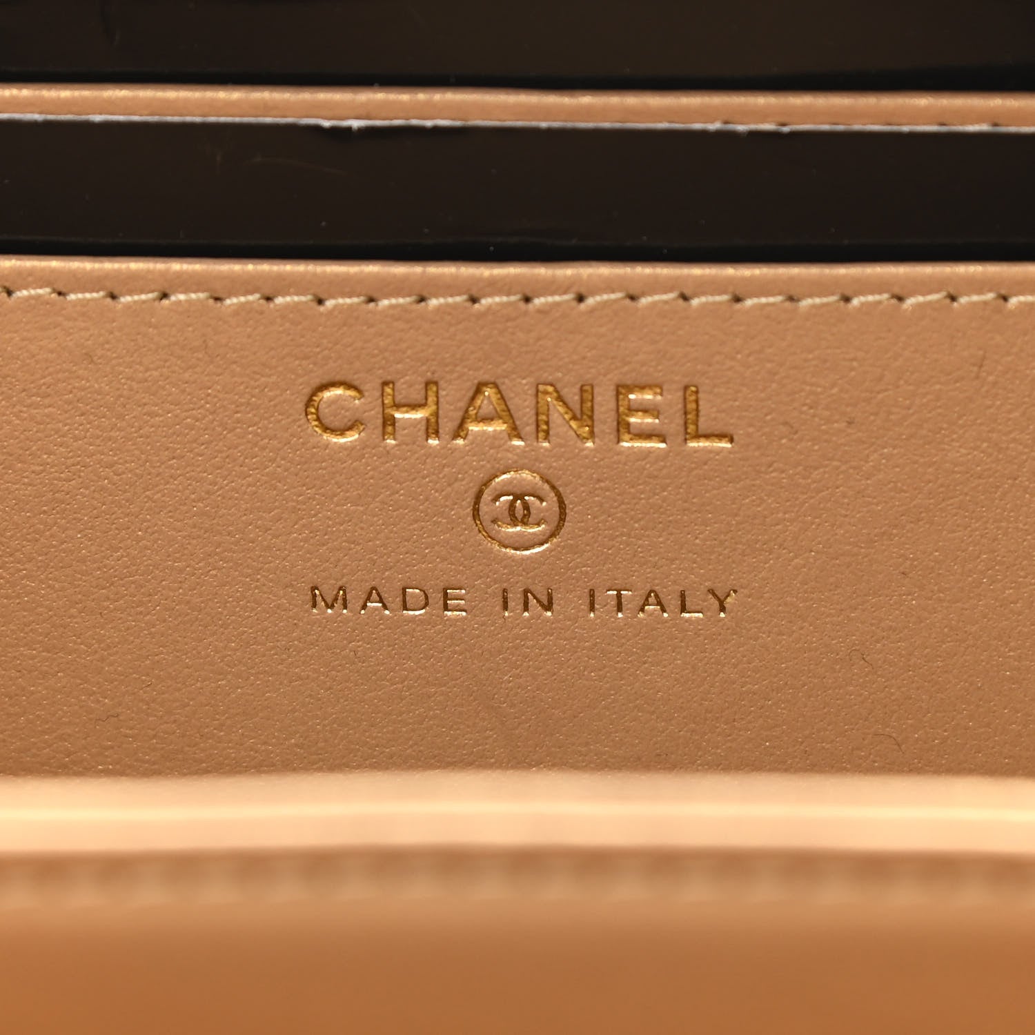 Chanel Lambskin Quilted Golden Plate Clutch With Chain Black 6 of 13