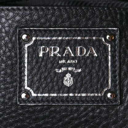 Prada Vitello Daino Tote Black 6 of 12