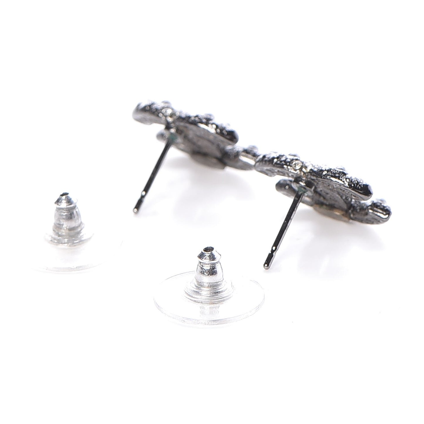 Pearl CC Earrings Ruthenium