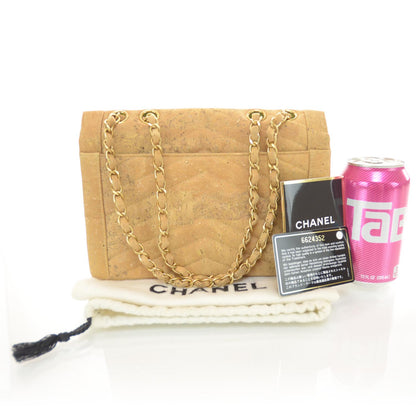 Chanel Cork Chevron Quilted Small Mademoiselle Flap Beige 2 of 8