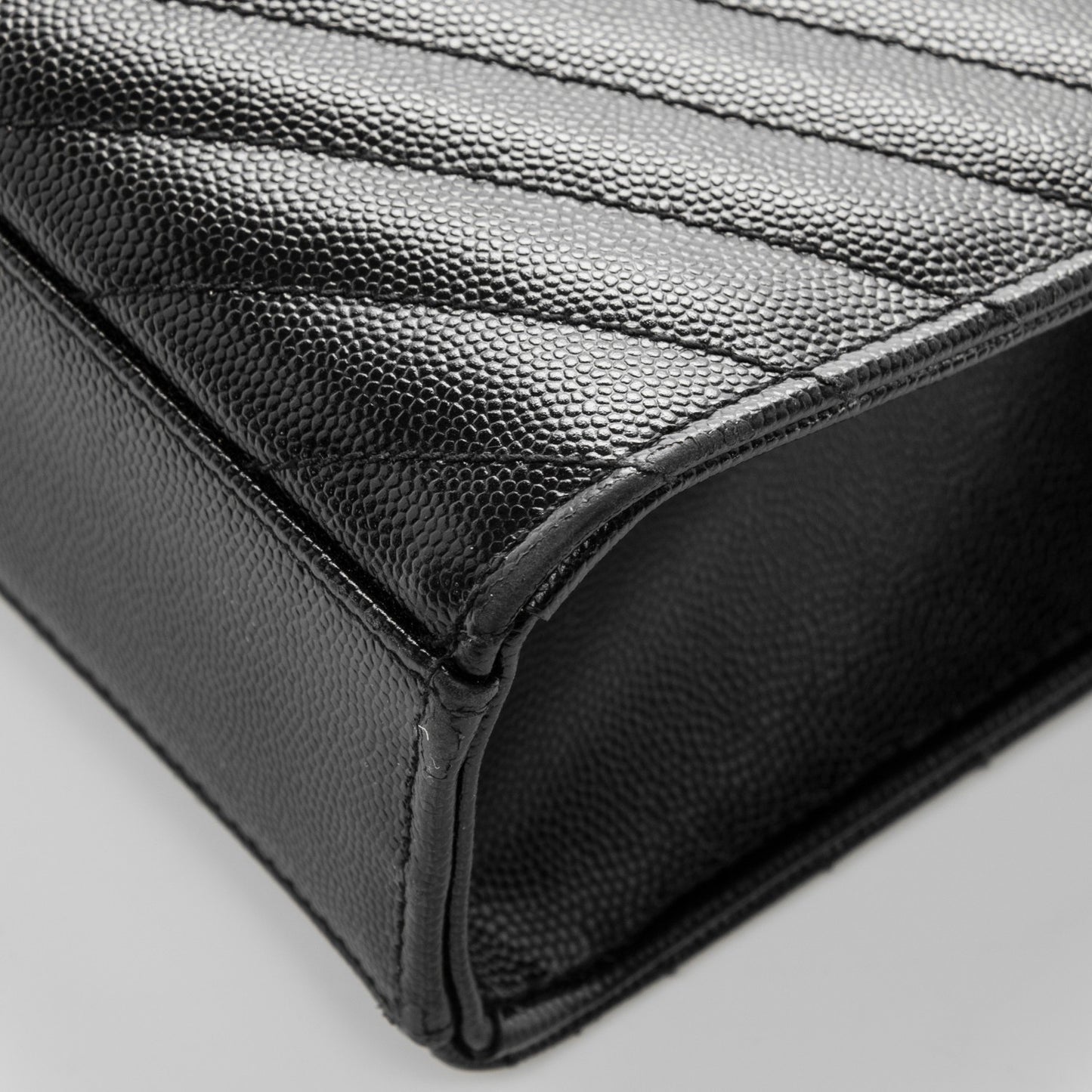 Grain De Poudre Matelasse Chevron Large Monogram Satchel Black