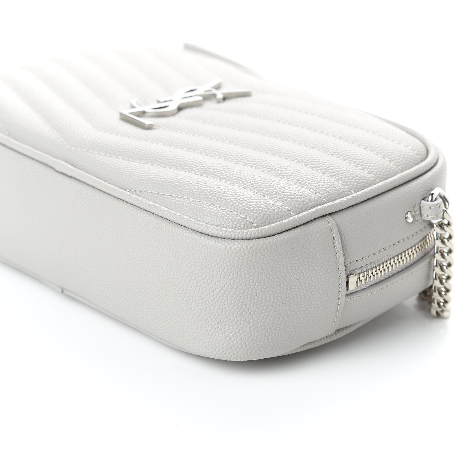 Saint Laurent Grain De Poudre Matelasse Monogram Mini Lou Camera Bag Granite 7 of 10