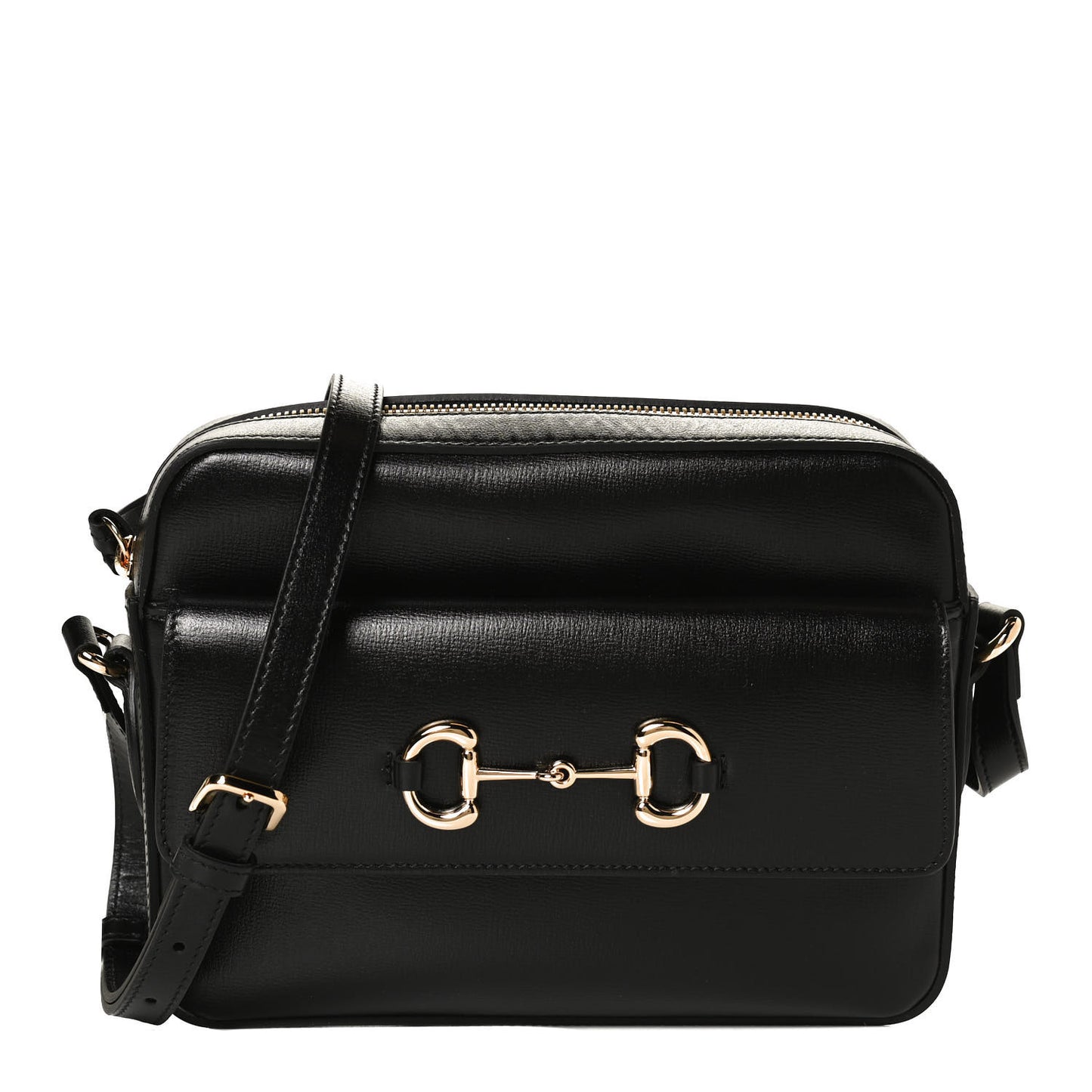 Textured Calfskin Small Horsebit 1955 Shoulder Bag Black