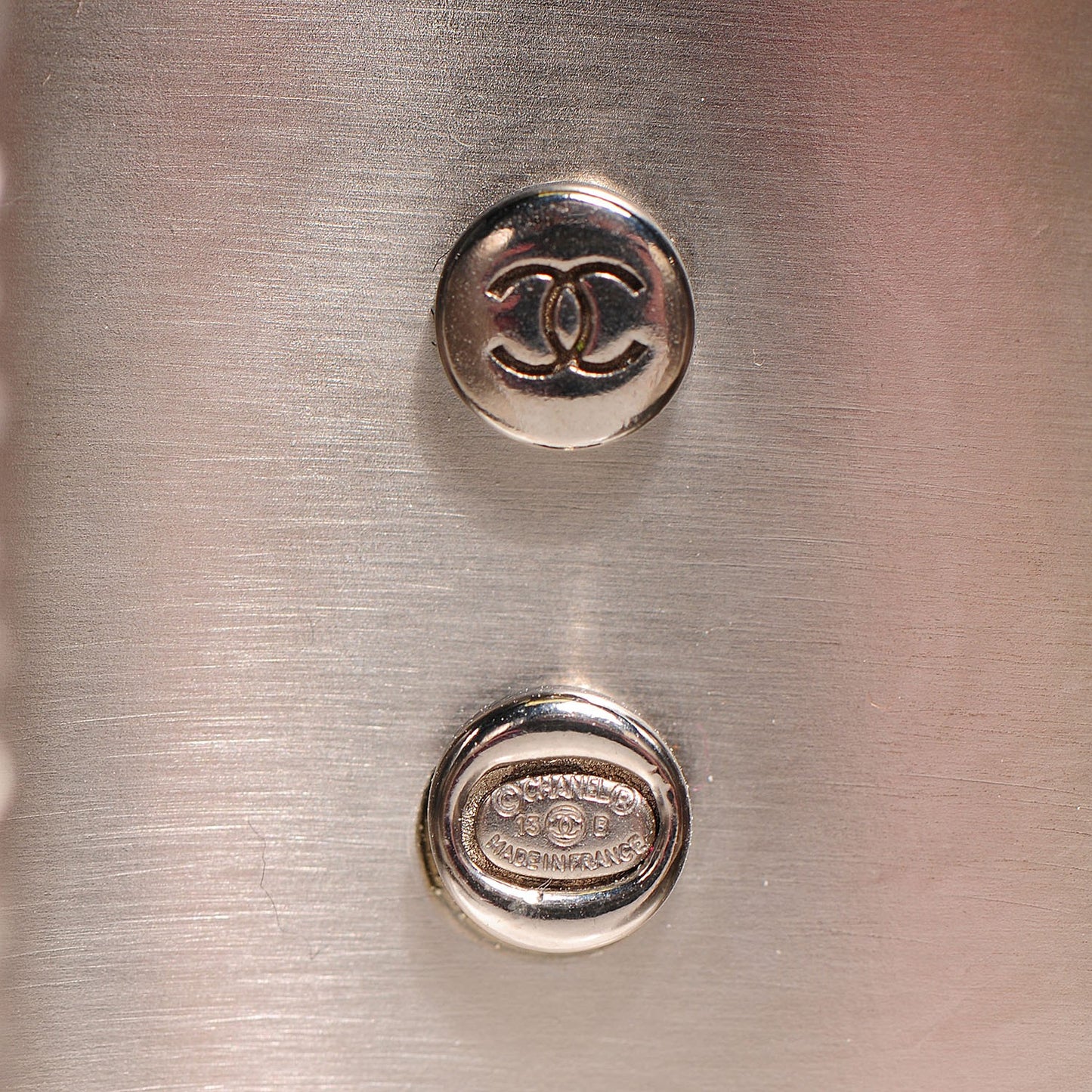 Grosgrain Crystal CC Cuff Black Silver