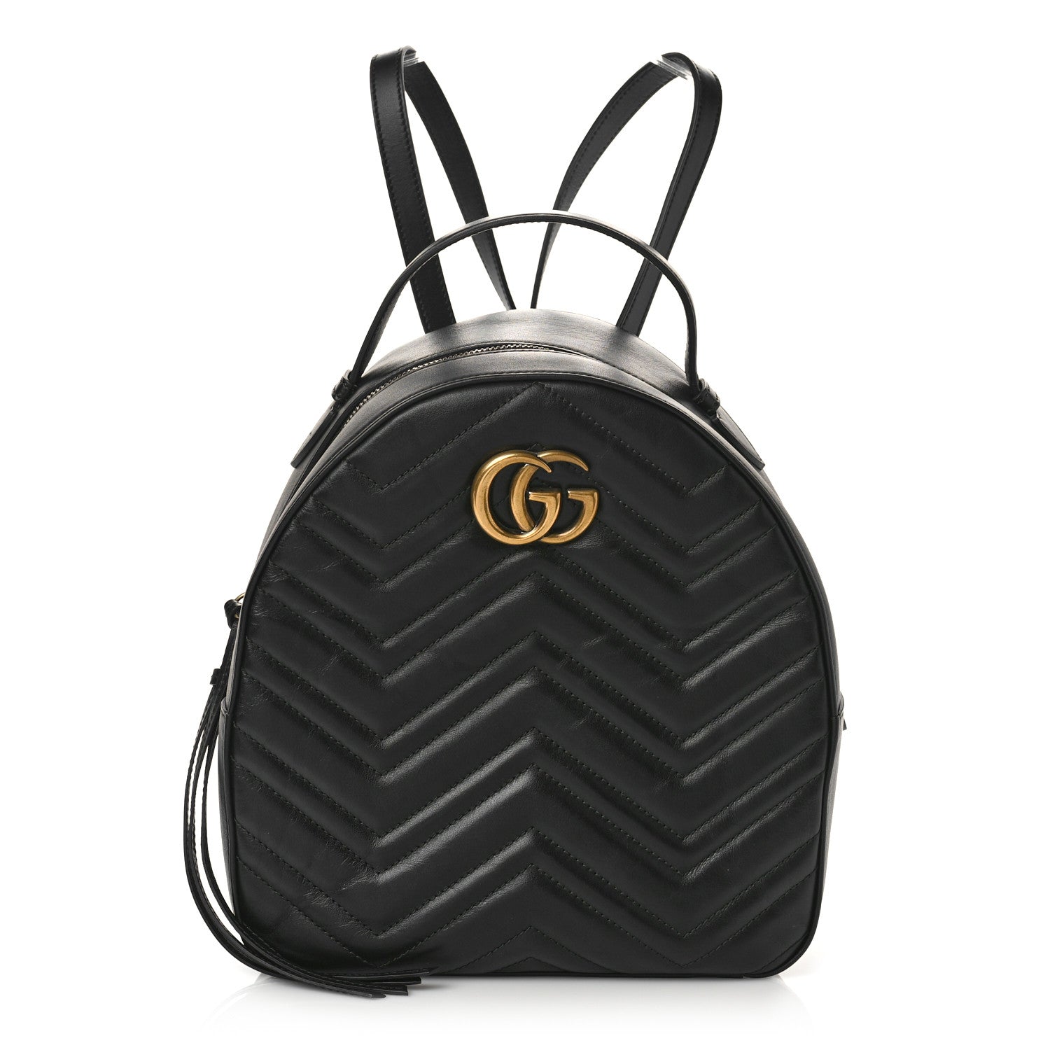 Gucci Calfskin Matelasse GG Marmont Dome Backpack Black 1 of 9