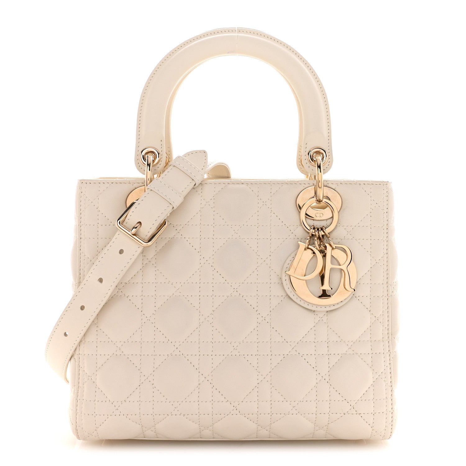 Christian Dior Lambskin Cannage Medium Lady Dior White 1 of 10