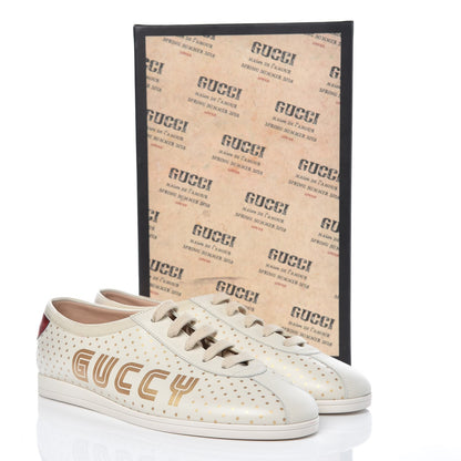 Gucci X SEGA Calfskin GUCCY Stars Womens Falacer Sneakers 39 White 11 of 11