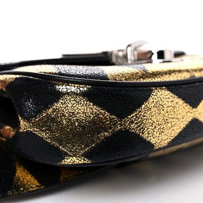 Gucci Metallic Cracked Calfskin Belt Bag Gold Black 9 of 13