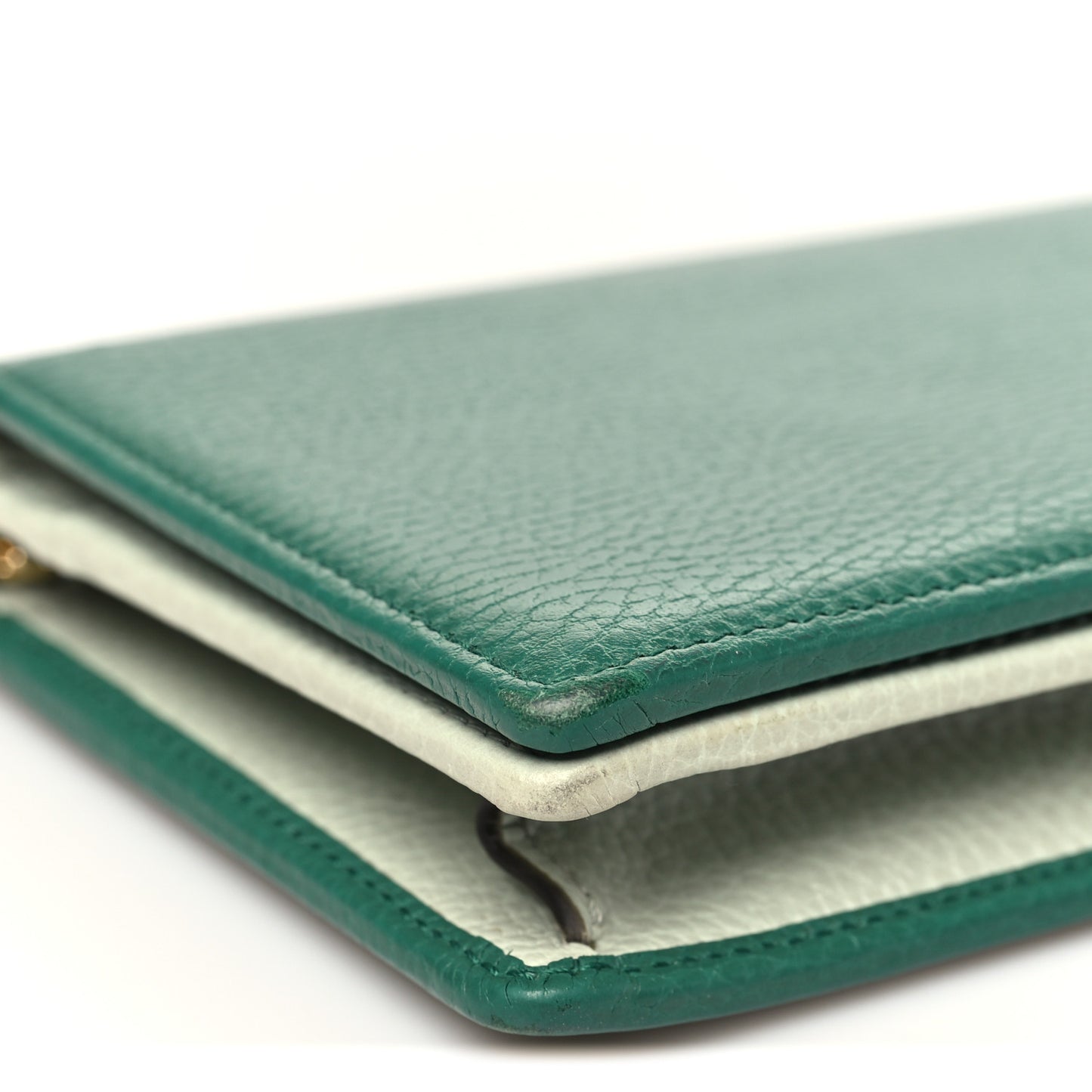 Dollar Calfskin Mini GG Marmont Chain Wallet Emerald Green Salvy Green
