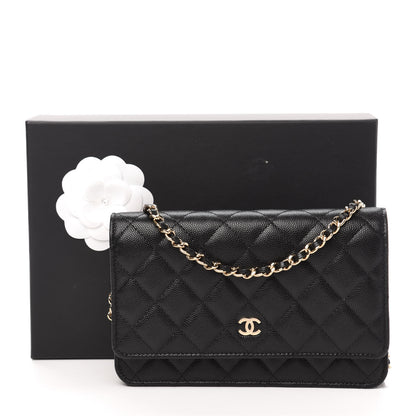 Chanel Caviar Quilted Wallet On Chain WOC Black 12 of 12