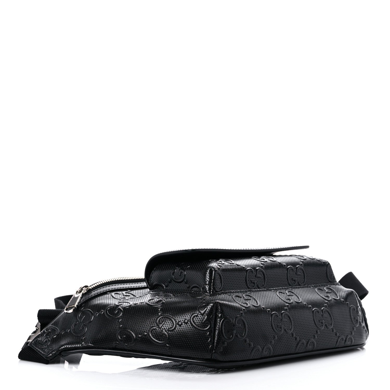 Gucci Calfskin GG Tennis Embossed Pocket Belt Bag Black 4 of 9