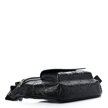 Gucci Calfskin GG Tennis Embossed Pocket Belt Bag Black 4 of 9