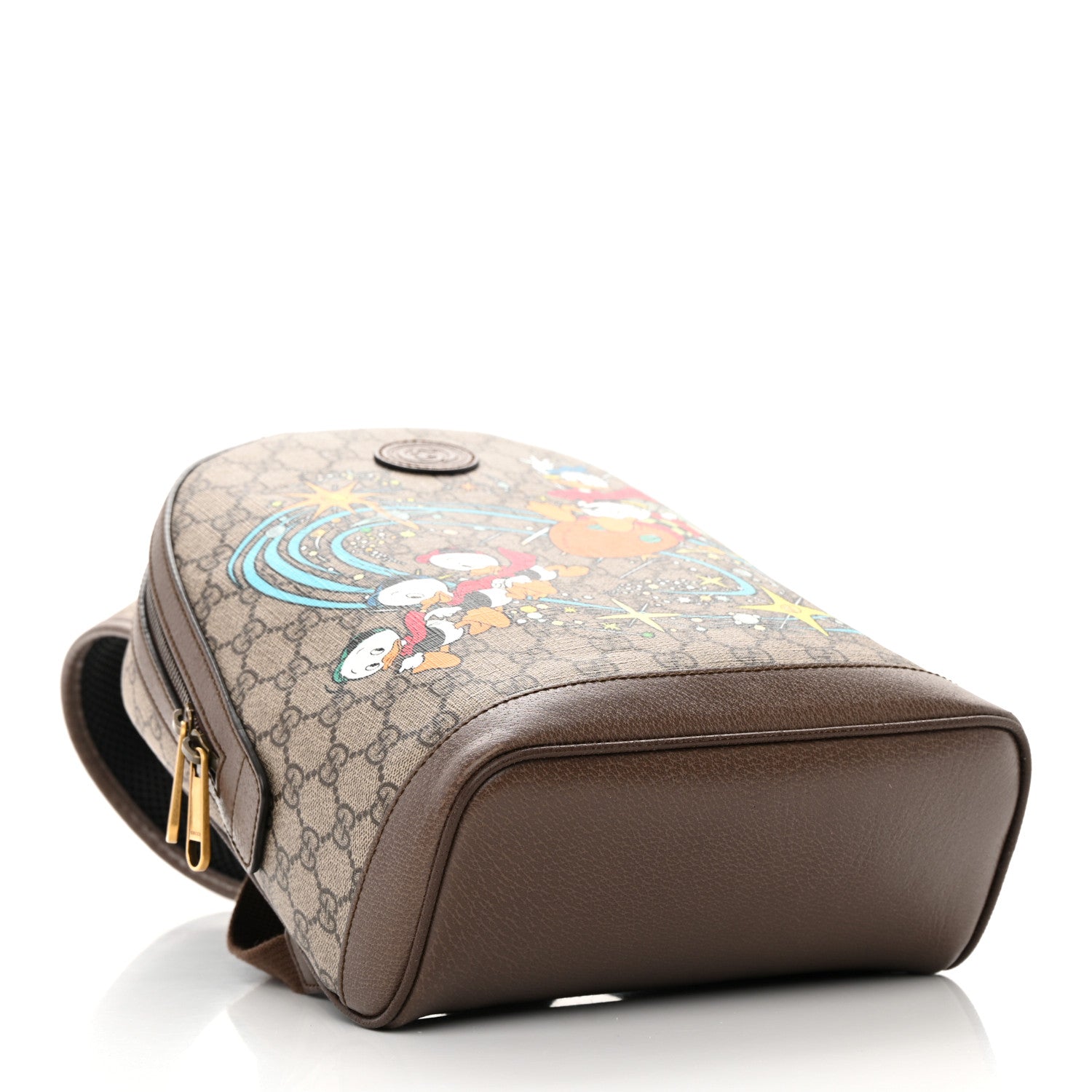 Gucci X DISNEY GG Supreme Monogram Donald Duck Small Interlocking G Dome Backpack Beige Multicolor New Acero 4 of 14
