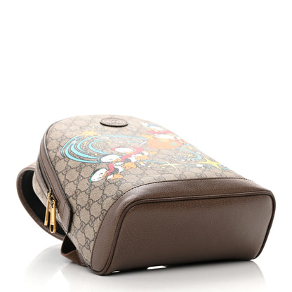Gucci X DISNEY GG Supreme Monogram Donald Duck Small Interlocking G Dome Backpack Beige Multicolor New Acero 4 of 14