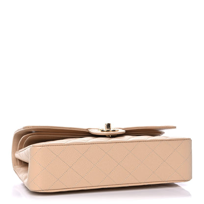 Chanel Caviar Quilted Medium Double Flap Beige 4 of 12
