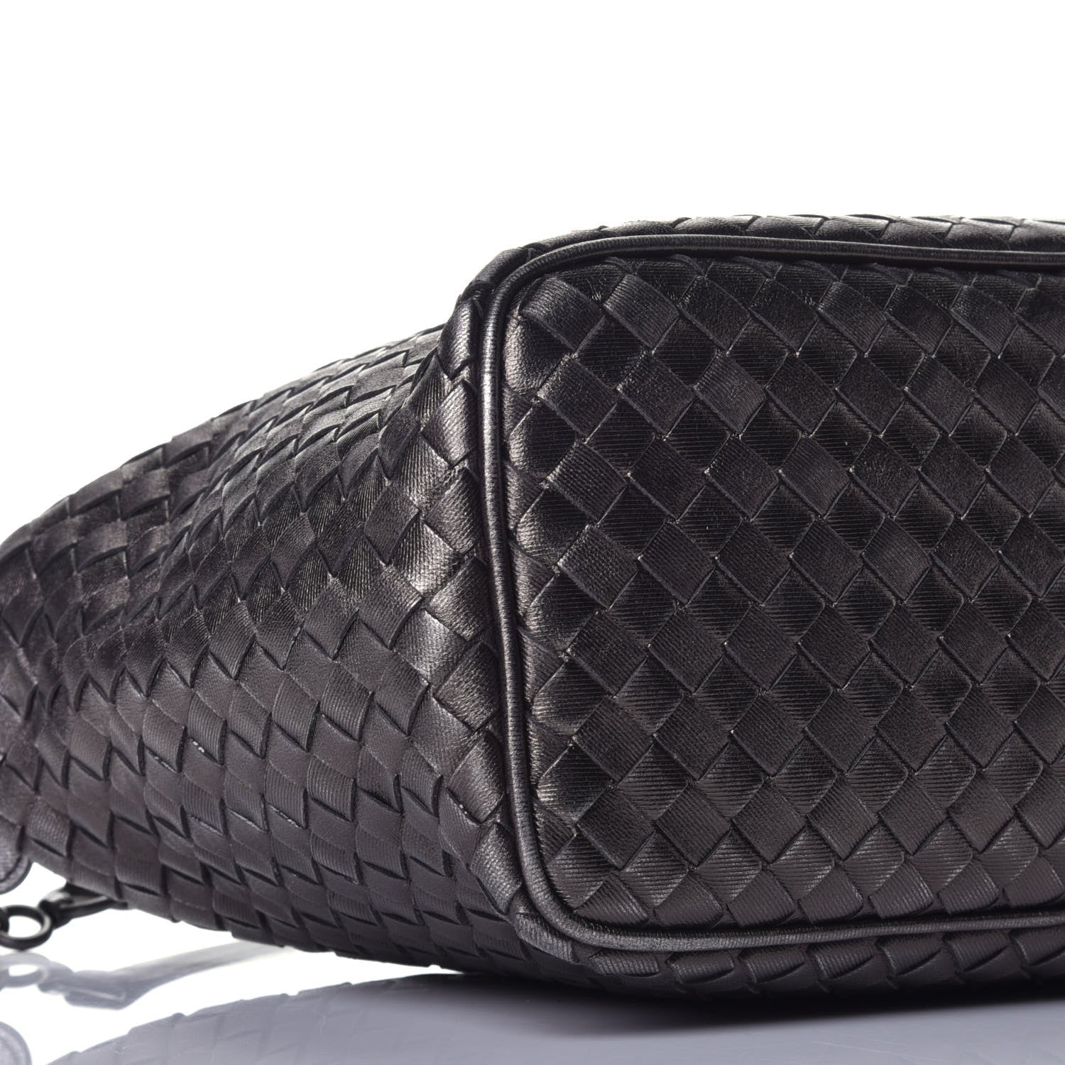 Bottega Veneta Metallic Nappa Intrecciato Small Shoulder Bag Steel 7 of 9
