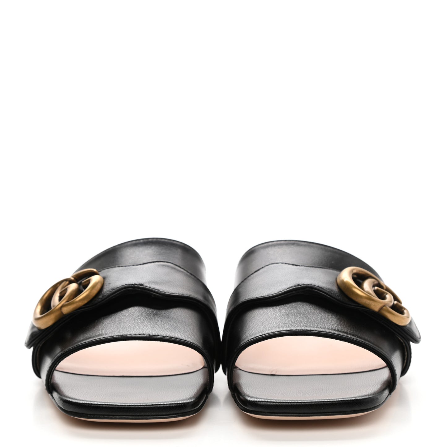 Malaga Kid GG Marmont Flat Slide Sandals 37.5 Black