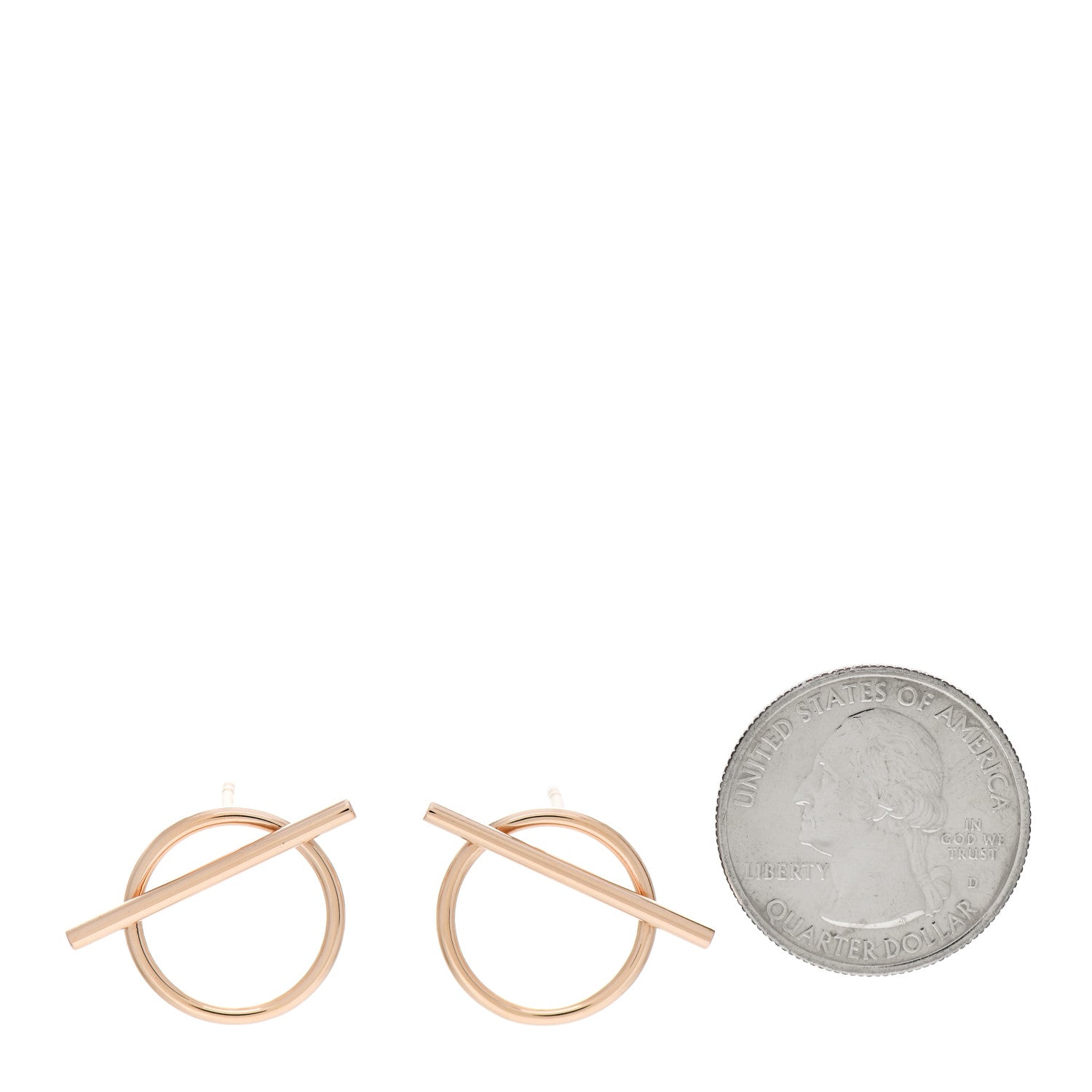 Hermes 18K Rose Gold MM Echappee Earrings 2 of 5